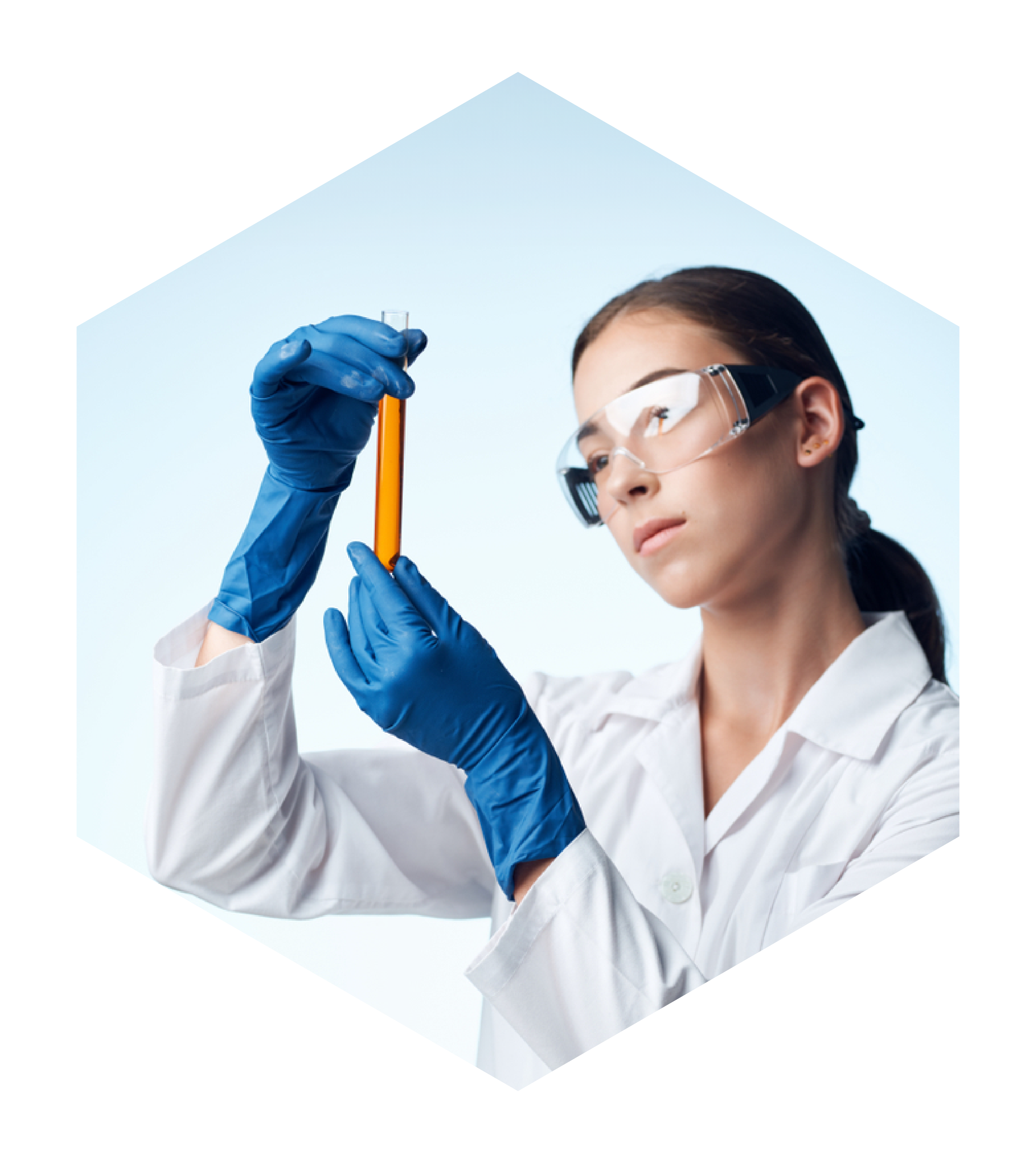 woman with test tubes